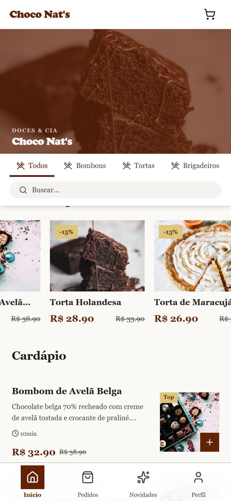 Cardápio Mobile — Interface responsiva ultra-fluida